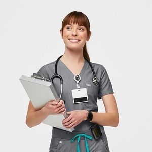 FIGS graphite scrub top XS